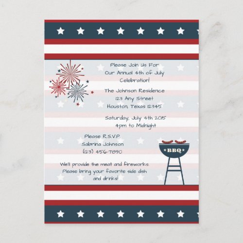 Star Spangled 4th of July Party Invitation