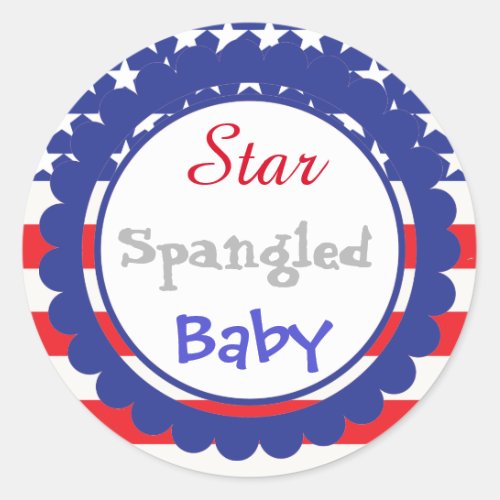 Star Spangled Baby Shower Sticker