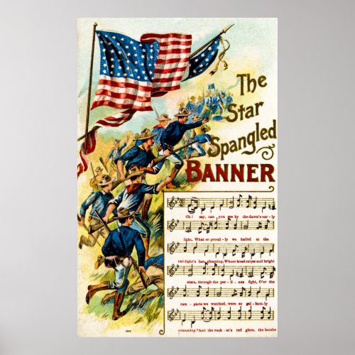 Star Spangled Banner 1908 Vintage Poster