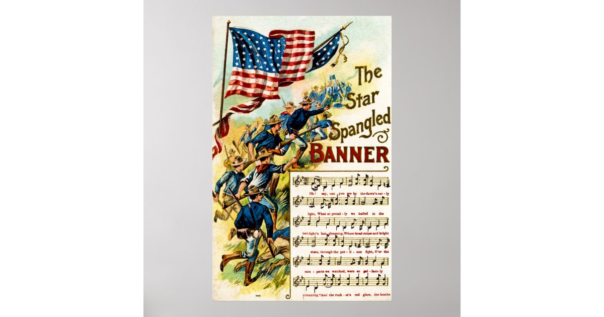 Star Spangled Banner 1908 Vintage Poster | Zazzle