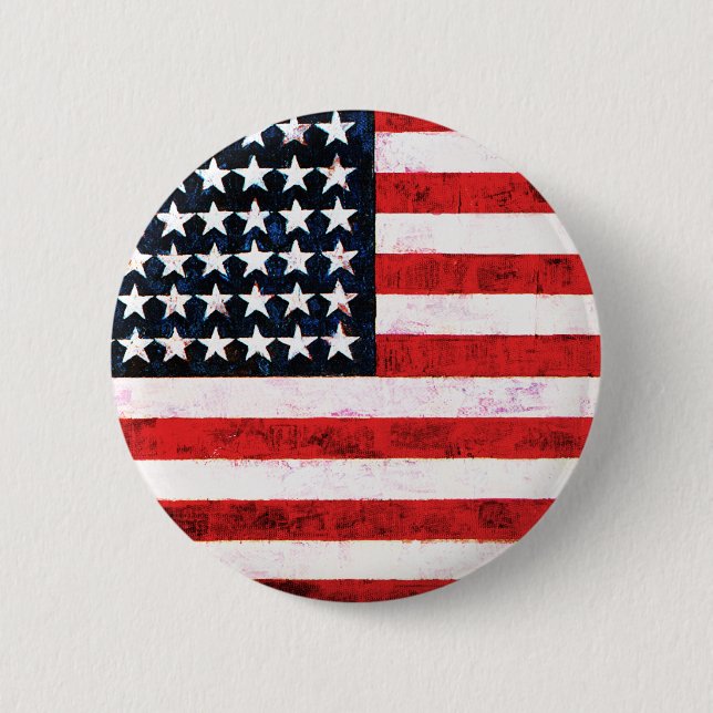Star Spangled Banner - American Flag Button (Front)