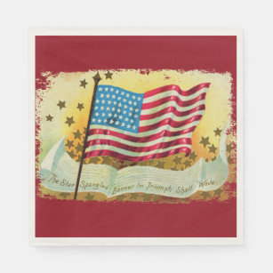 Star Spangled Banner American Flag Napkins