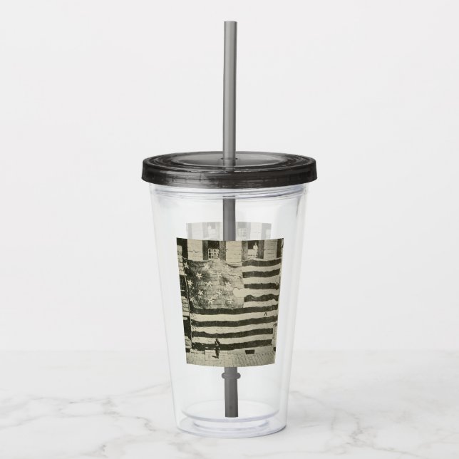 Star Spangled Banner: American Flag on Display Acrylic Tumbler (Front)