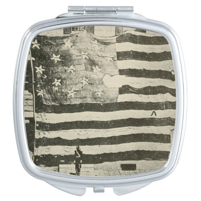 Star Spangled Banner: American Flag on Display Compact Mirror (Front)