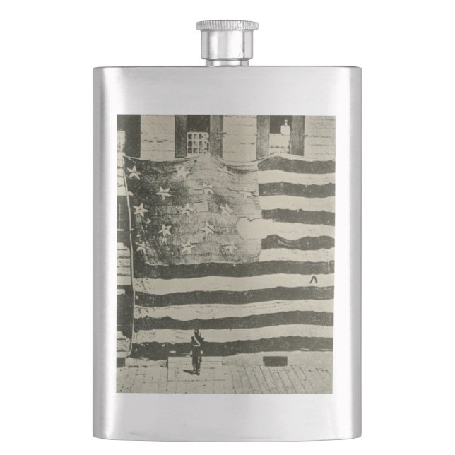 Star Spangled Banner: American Flag on Display Flask (Front)