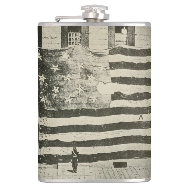 Star Spangled Banner: American Flag on Display Flask (Front)