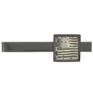 Star Spangled Banner: American Flag on Display Gunmetal Finish Tie Bar