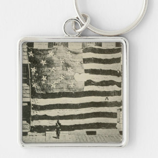 Star Spangled Banner: American Flag on Display Keychain