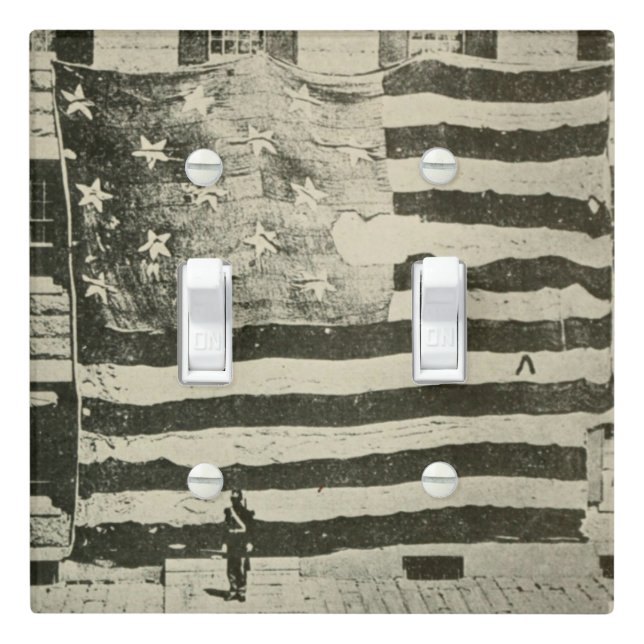 Star Spangled Banner: American Flag on Display Light Switch Cover (In Situ)