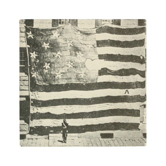 Star Spangled Banner: American Flag on Display Metal Print (Front)