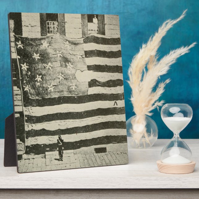 Star Spangled Banner: American Flag on Display Plaque (Side)