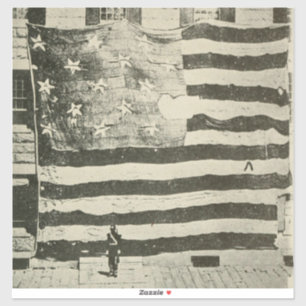 Star Spangled Banner: American Flag on Display Sticker