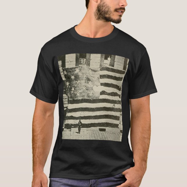 Star Spangled Banner: American Flag on Display T-Shirt (Front)