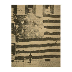 Star Spangled Banner: American Flag on Display Wood Wall Art