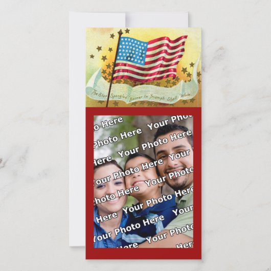 Star Spangled Banner American Flag Photo Card (Front)
