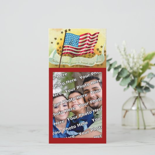 Star Spangled Banner American Flag Photo Card (Standing Front)