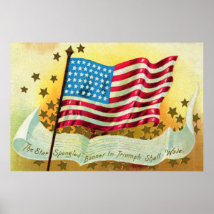 Star Spangled Banner American Flag Poster