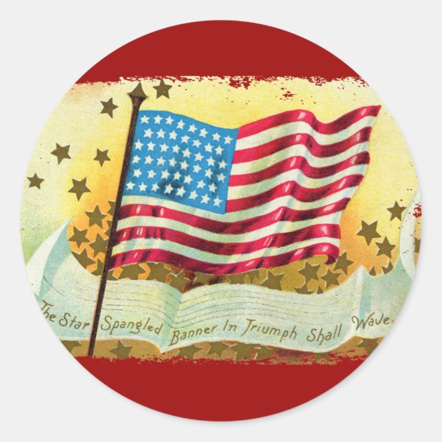 Star Spangled Banner American Flag Stickers (Front)