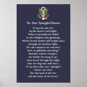 Star Spangled Banner Lyrics Poster
