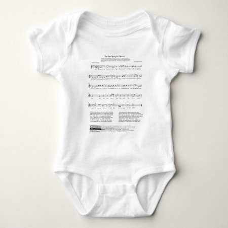 Star-spangled Banner National Anthem Music Sheet Baby Bodysuit