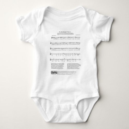 Star_Spangled Banner National Anthem Music Sheet Baby Bodysuit