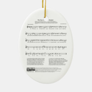 Star-Spangled Banner National Anthem Music Sheet Ceramic Ornament