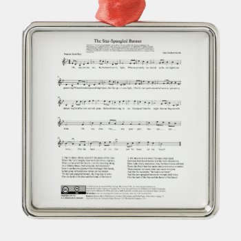 Star-spangled Banner National Anthem Music Sheet Metal Ornament by EnhancedImages at Zazzle