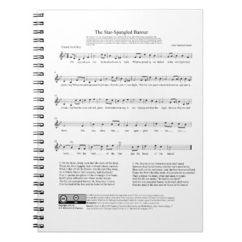 Star-spangled Banner National Anthem Music Sheet Notebook by EnhancedImages at Zazzle