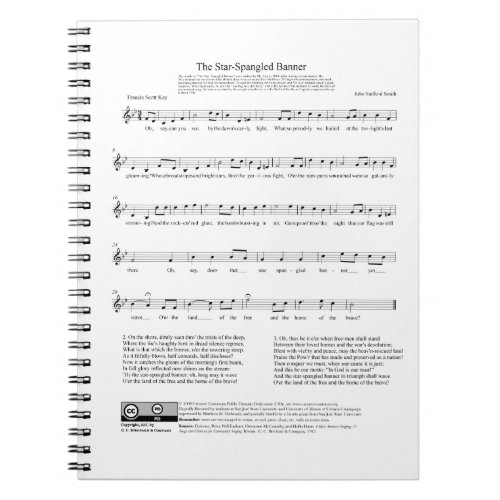 Star_Spangled Banner National Anthem Music Sheet Notebook