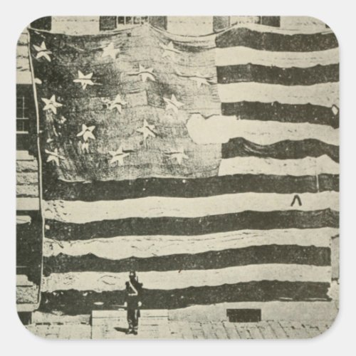 Star_Spangled Banner US Battlefield Flag American Square Sticker