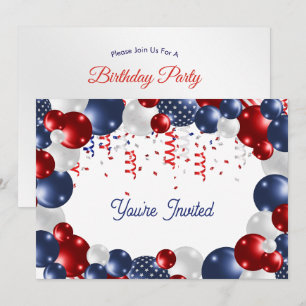 Star Spangled Celebration Birthday Invitation