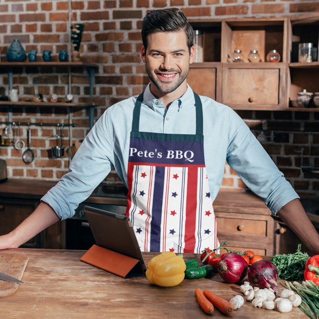 Star-Spangled Chef: Custom Red, White & Blue Apron (Customized Stars & Stripes Apron)
