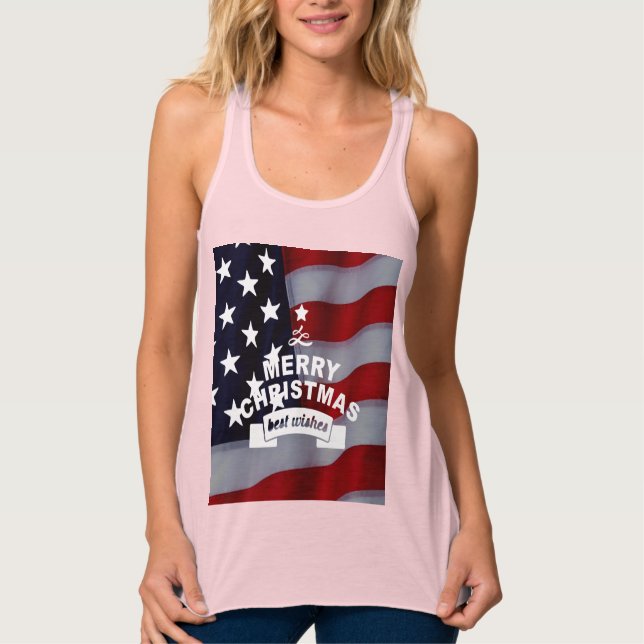 Star-Spangled Christmas: Celebrate the Season Tank Top (Front)