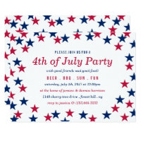 Star-Spangled Confetti 4th Of July Party Invitation