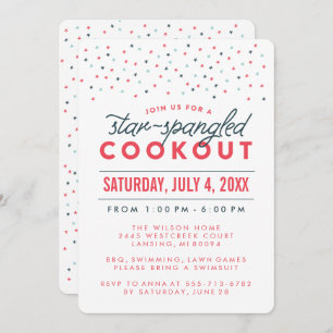 Star Spangled Cookout 4th of July Party Invitation