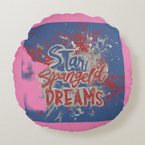 Star_Spangled Dreams Round Pillow