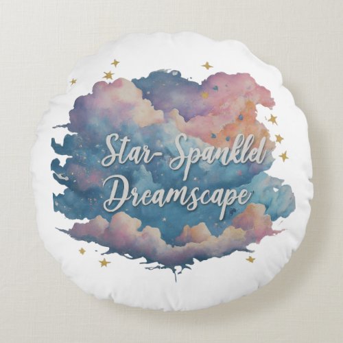 Star_Spangled Dreamscape Round Pillow