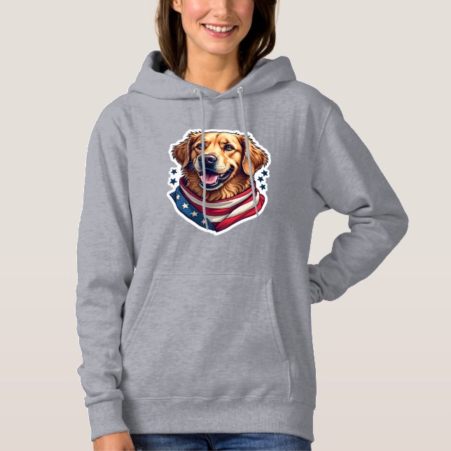 Star Spangled Golden Retriever Vintage Tee (Front)