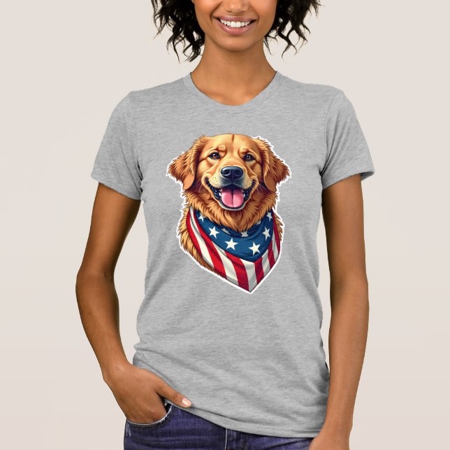Star Spangled Golden Retriever Vintage Tee 4 (Front)