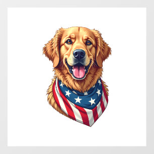 Star Spangled Golden Retriever Vintage Tee 4 Floor Decals
