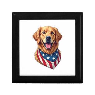 Star Spangled Golden Retriever Vintage Tee 4 Gift Box