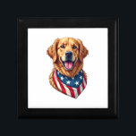 Star Spangled Golden Retriever Vintage Tee 4 Gift Box<br><div class="desc">Star Spangled Golden Retriever Vintage Tee 4</div>