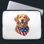 Star Spangled Golden Retriever Vintage Tee 4 Laptop Sleeve<br><div class="desc">Star Spangled Golden Retriever Vintage Tee 4</div>