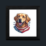 Star Spangled Golden Retriever Vintage Tee Gift Box<br><div class="desc">Star Spangled Golden Retriever Vintage Tee</div>