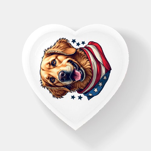 Star Spangled Golden Retriever Vintage Tee Paperweight