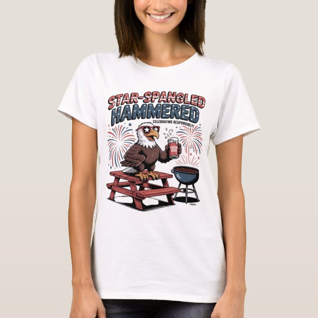 Star-Spangled Hammered Picnic Eagle T-Shirt (Front)