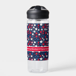 Star-Spangled Hydration: Custom Red, White, Blue Water Bottle