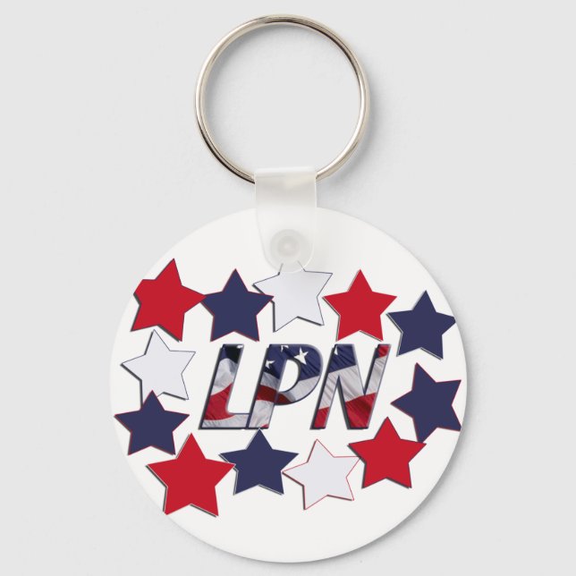 STAR SPANGLED LPN - LICENSED PRACTICAL NURSE KEYCHAIN (Front)