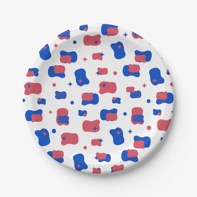 Star Spangled Pattern Paper Plates (Front)