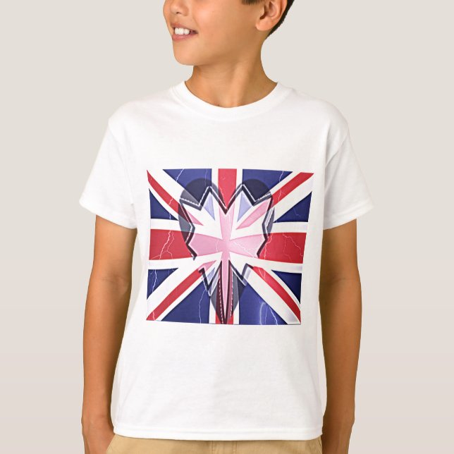 Star-Spangled Swirls: USA Red, White, & Blue Flag T-Shirt (Front)